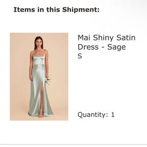 Shiny Satin Dress - Sage